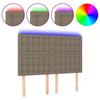 VidaXL Tête de Lit à LED Meuble de Chambre à Coucher Accessoire de Lit Double Tête de Cadre de Lit Intérieur Taupe 3122860
