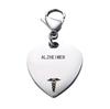 Unique Heart Shaped Id Pendant Keyring,Stainless Steel Custom Engraved Alert Alert Keychain