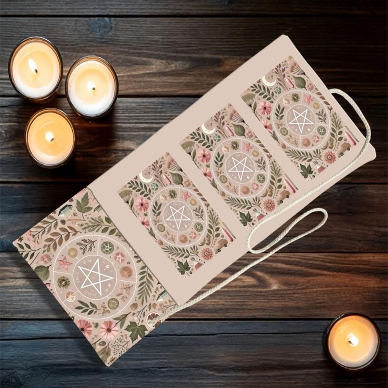 Light Retro Magics Circles Plant Divinations Bag with Cloth Fabric Reading Bag For Tabletop Game And Spiritual Practices
