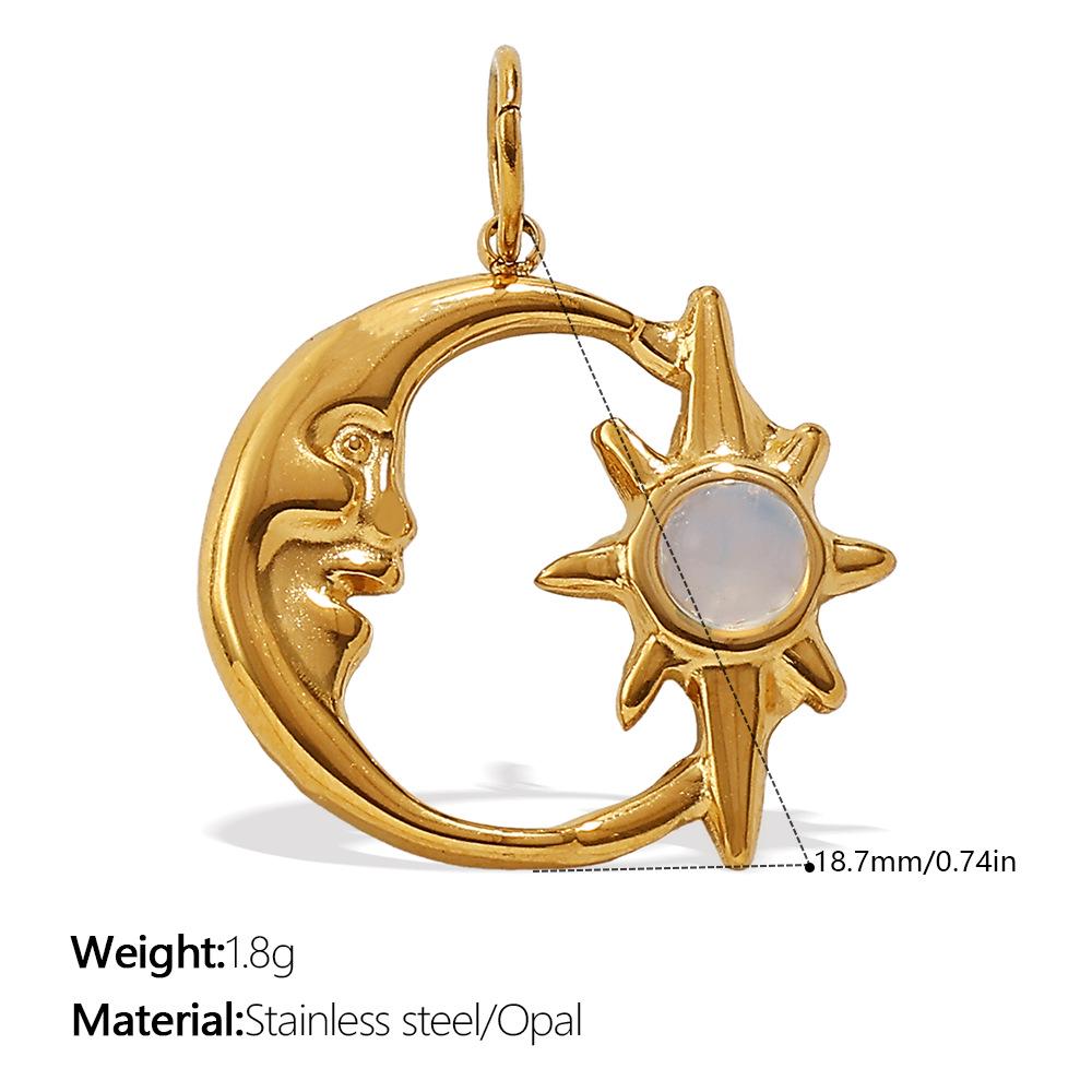 18K Goldplattierte Sonne und Mond Anhänger Halskette für Damen - Stilvolles Europäisch-Amerikanisches Design