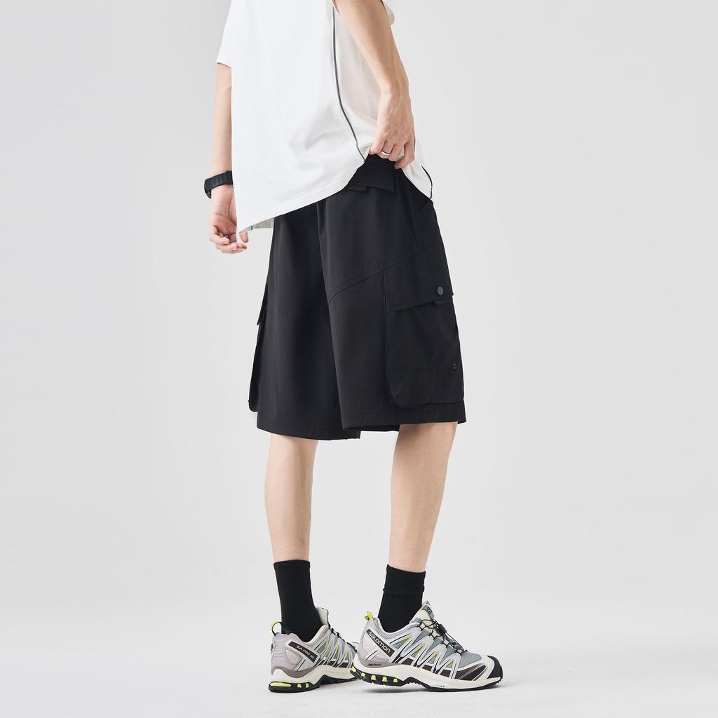 Tooling shorts men's summer trendy brand high street big pocket American sports casual pants texture five-point pants men's pants