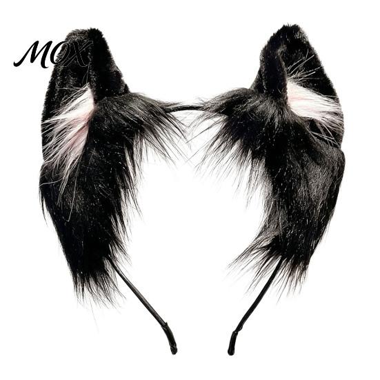 Carnival Masquerade Props Cat Ears Headband, Soft Fuzzy Headband for Men Women, Furry Hairhoop Faux Fur Animal Headwear Cosplay Costume Halloween