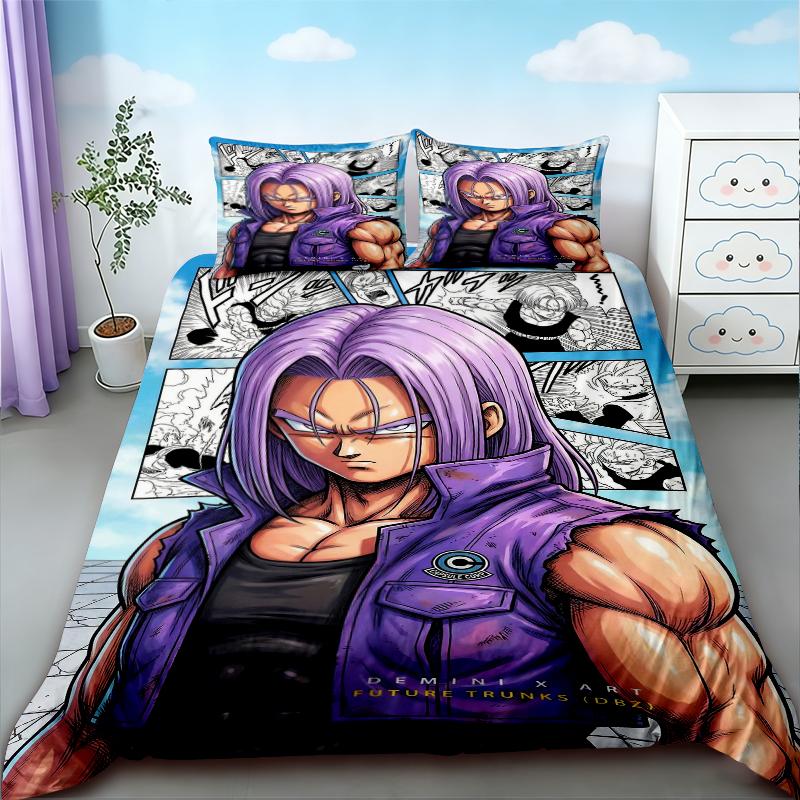 Duvet Cover Anime Pattern Dragon Ball Bedding Set Child Baby Duvet Cover Sets Bedclothes Twin Single King Kids Adult Gift Soft