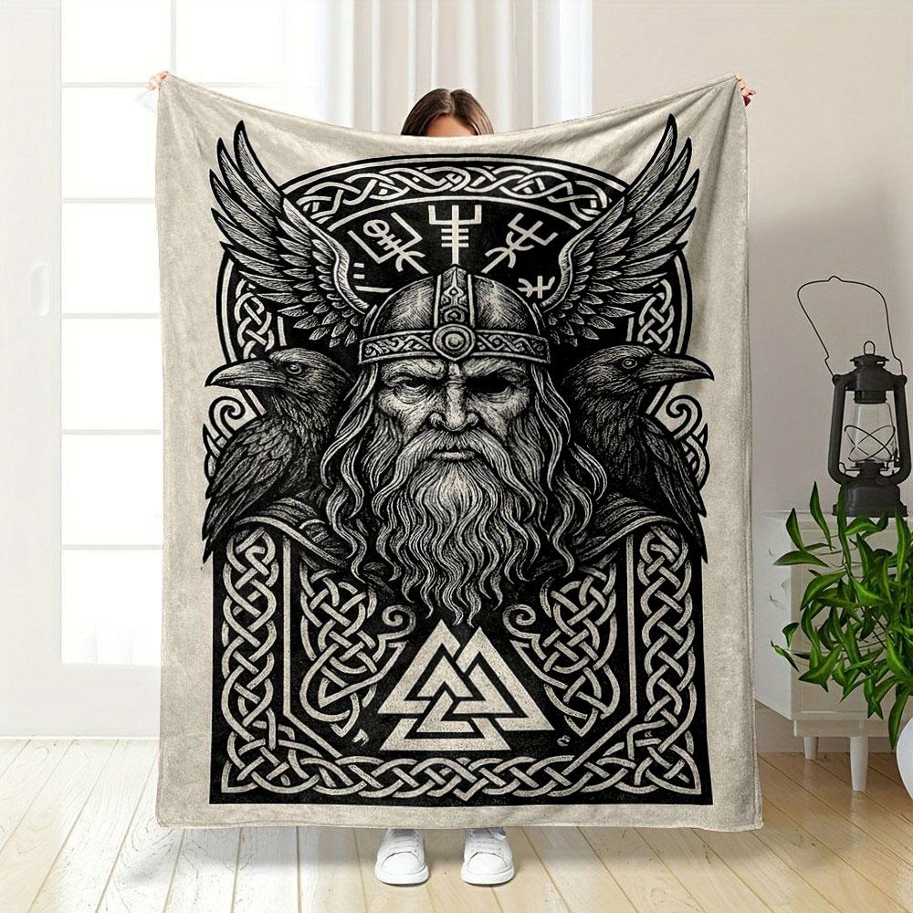 Norse Mythology Odin Design Blanket print blanket soft and cozy perfect for the living room bed sofa or a nap,gift