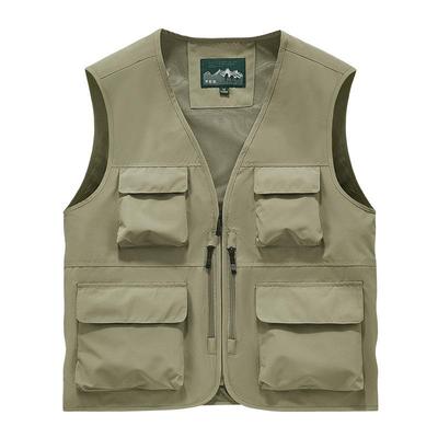 Men's Waterproof Multi-Pocket Quick-Dry Outdoor Sleeveless Vest for Photography, Fishing, and Mountaineering