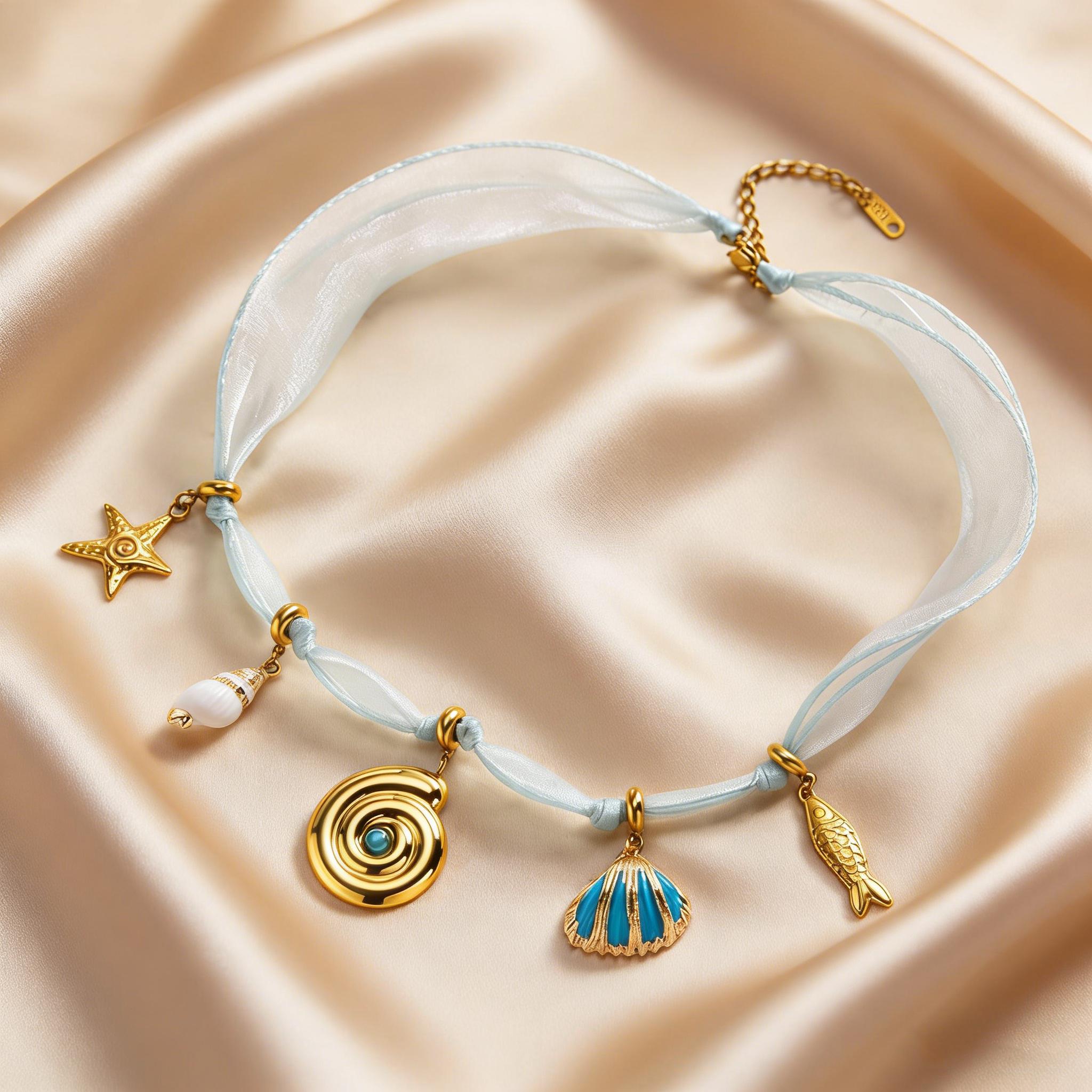 

Boho Turquoise Shell Conch Starfish Fish Pendant Yarn Chain Necklace For Women Stainless Steel Summer Beach Party Jewelry