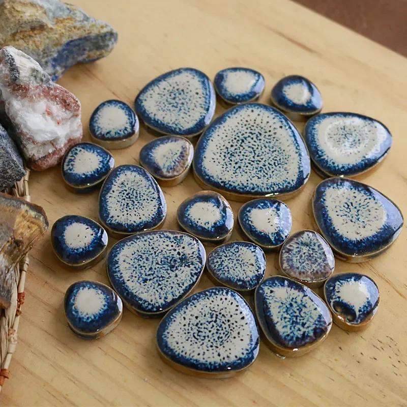 100g DIY Ceramic Mosaic Tiles Glass Leaf Petal Shape Handmade Ornaments Tiles Wall Crafts Crystal for Decorative Material Cerh1