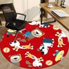 1PC Dogs Playtime Pattern Office Round Area Rug, Mat Suitable For Office, Under Office Chairs Bedroom Living Room Home Decor, Room Deco