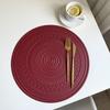 Imitation Leather Placemat Bohemian Style Embossed Table Mat, Round Pvc Edge Pressing Creative Waterproof Oil Western Food Thermal Insulation Mat
