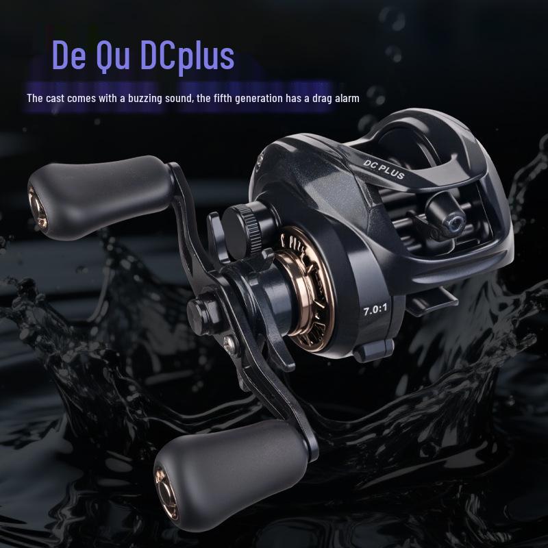 

Dequ DC PLUS Micro Baitcasting Reel with Casting Sound, Anti-Backlash System, Dual Brake, Semi-Universal Model Right Hand