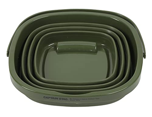 Captain Stag UW-1533 Folding Soft Bucket, Compact and Easy to Store, Olive