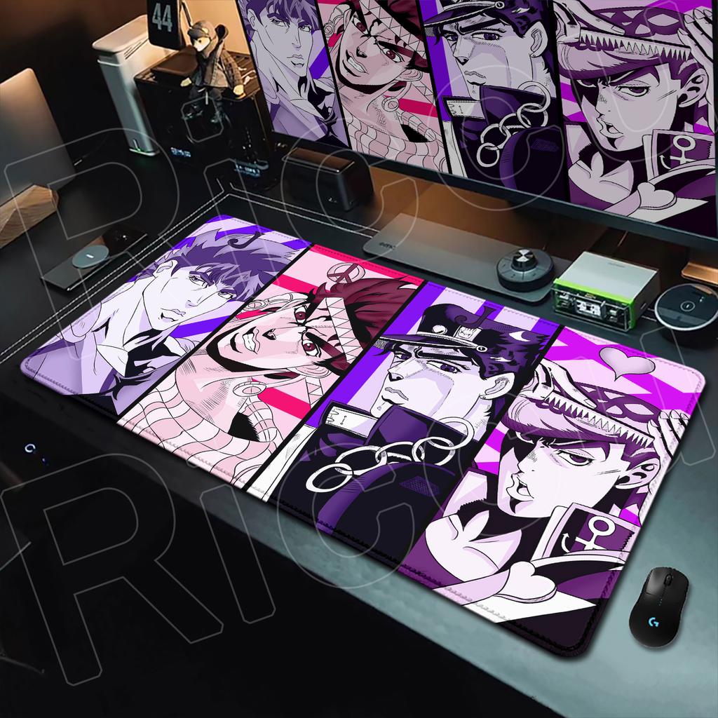 Anime Jojo Bizarre Adventure Mouse Pad Gamer Rubber Non-slip Base Deskmat Kujo Jotaro Cabinet Keyboard Gaming Office Accessories