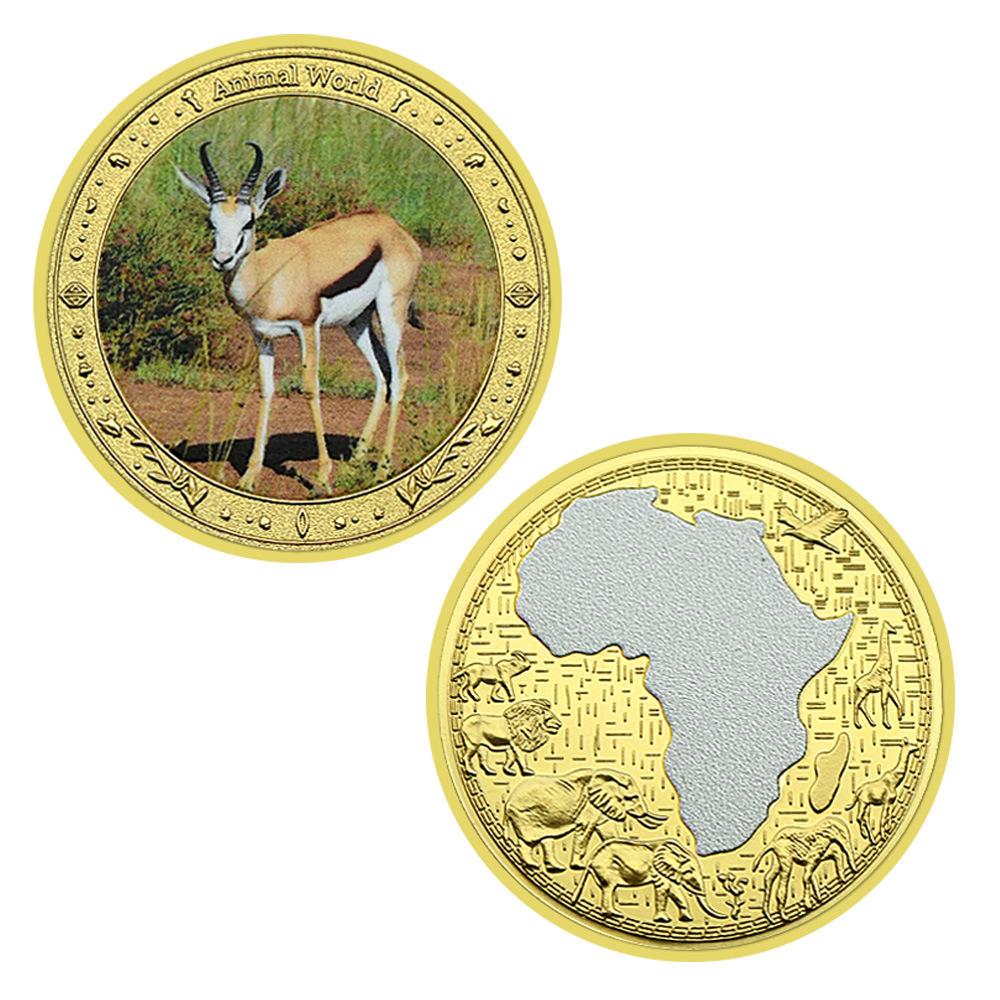 Six Colored Animal Collection Commemorative Coins, Collection Gifts, Commemorative Medals, and Badges, Gift Box Set