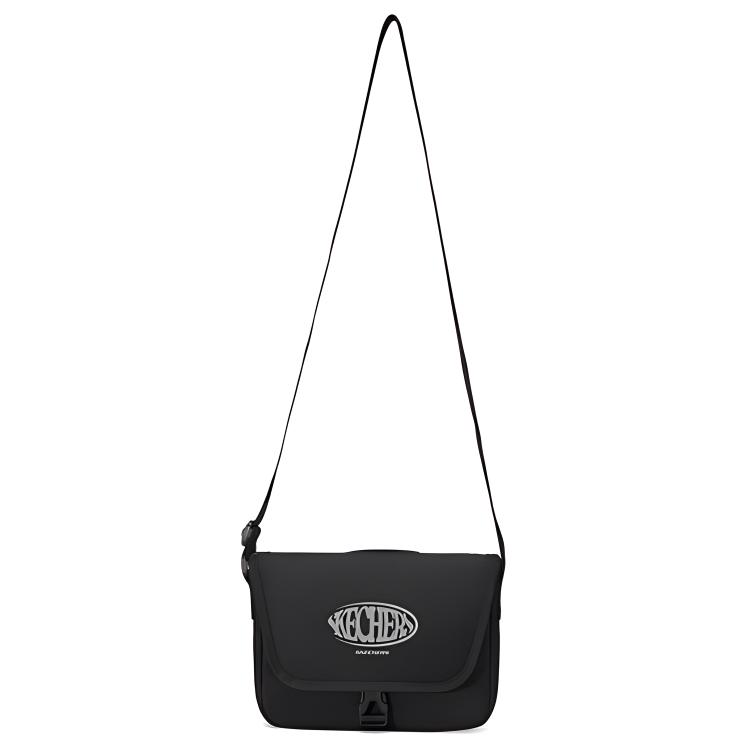 New Skechers Fabric Messenger Bag Shoulder Bag Unisex Carbon Black L125U059-0018
