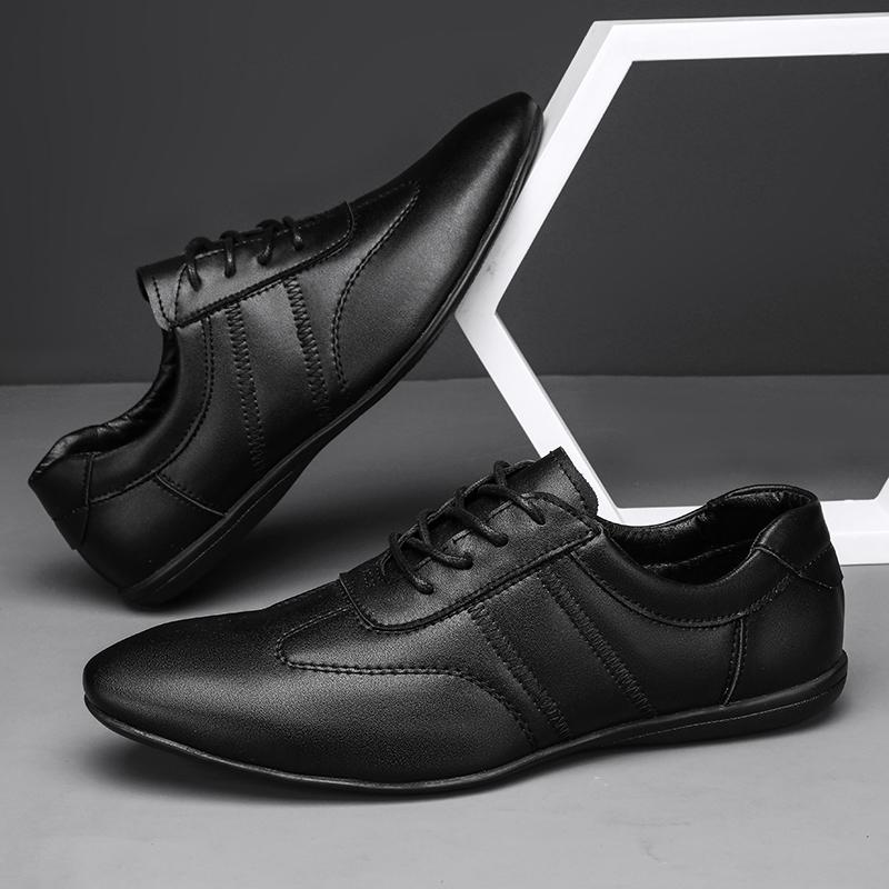 Fashion Business Office Leather Oxford Shoes Men Lace Up Adults Footwear Man Casual Shoe Classic Retro Style Daily Commute Casual Shoes