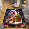 1pc Santa Claus and Elk Print Design Area Rug - Soft, Anti-Slip, and Durable Gaming Room Decor for Bedroom