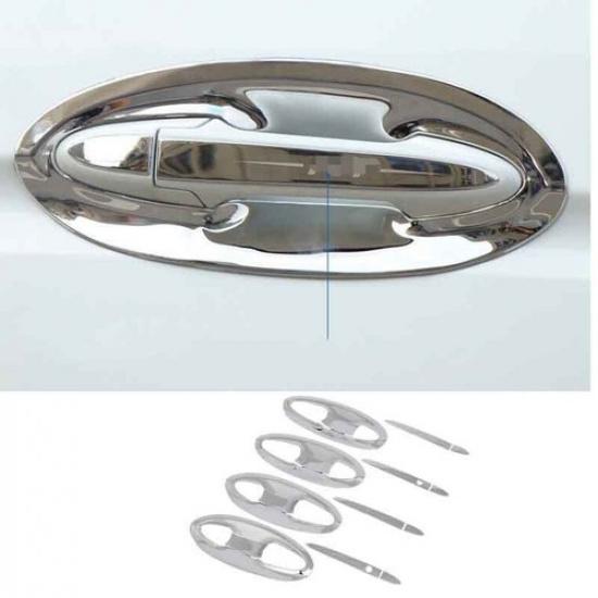 2014-20 For Honda Fit Jazz exterior side door bowl chrome steel 8pcs cover trim