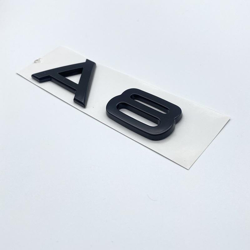 3D Letters Numbers Emblem for Audi A3 A4 A5 A6 A7 A8 Q2 Q3 Q5 Q7 Car Trunk Lid Nameplate Badge Logo Sticker Chrome Glossy Black