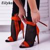 Fashion Eilyken Sexy Peep Toe Stiletto Heels Women's Sandals Party Zipper ANKLE Boots Club Strippers Shoes Sandalias De Mujer