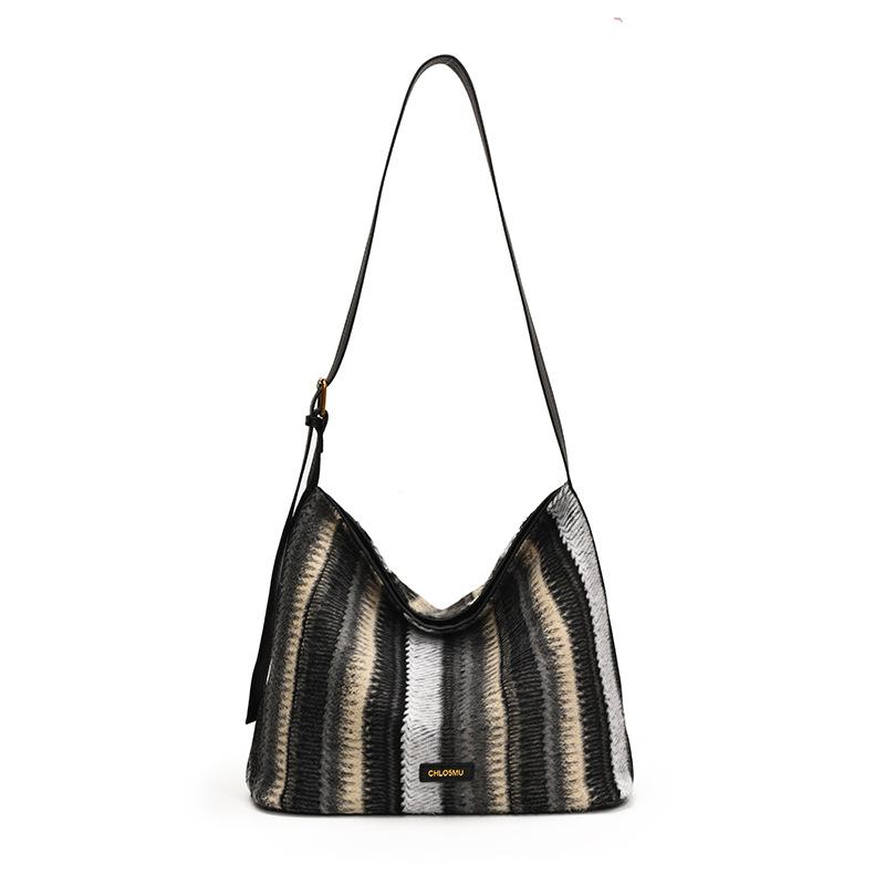 Fashion Casual Contrasting Tote Bag New Casual Versatile Large-capacity Shoulder Bag