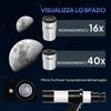 Astronomisches Teleskop 80mm mit AZ-Montierung, 2 Okularen und Smartphone-Adapter, 92x92x130 cm, Weiß und Schwarz