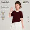 Pudding Haru Girls' Round Neck Short Sleeve T-Shirt
