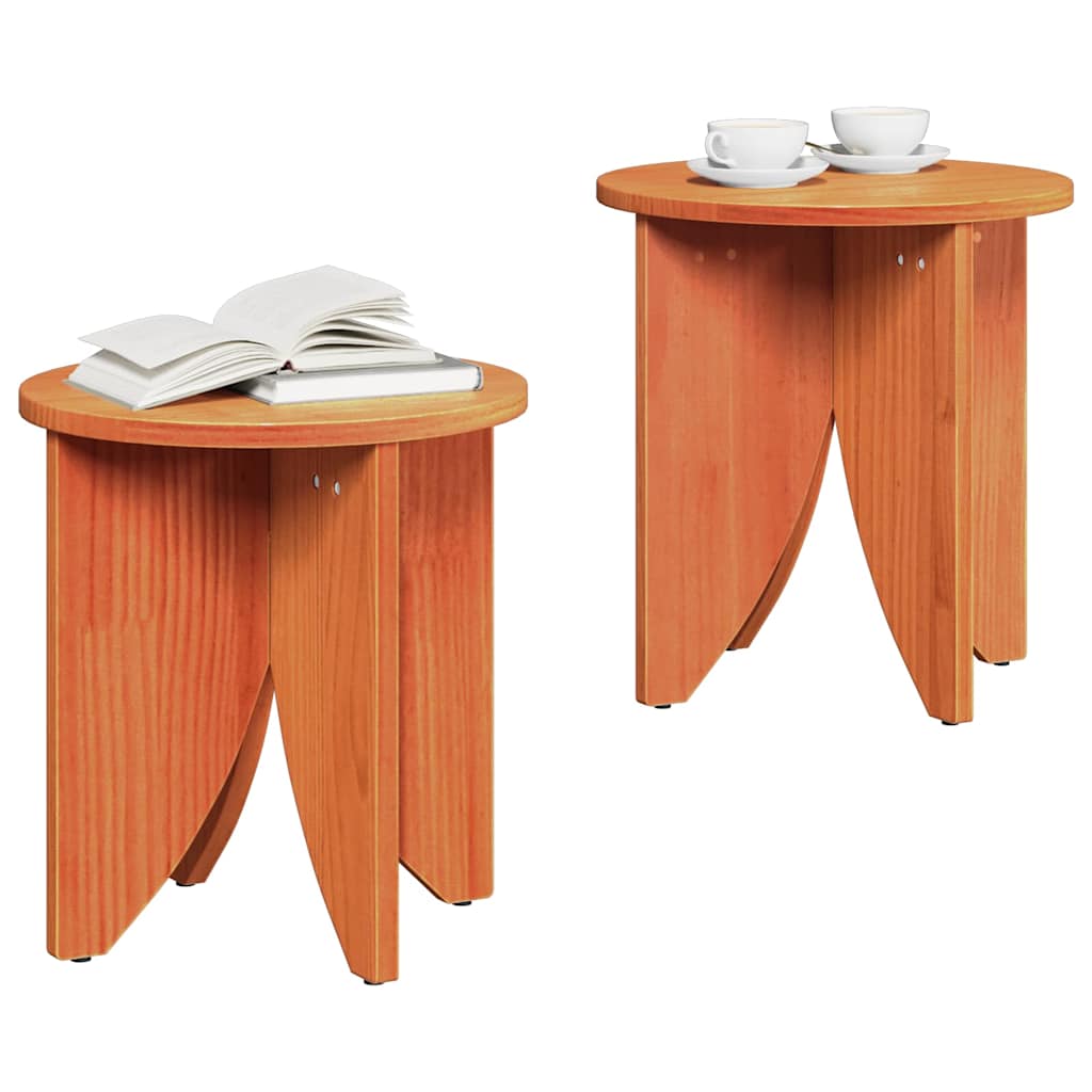 Coffee Table Set 2 pcs Wax Brown