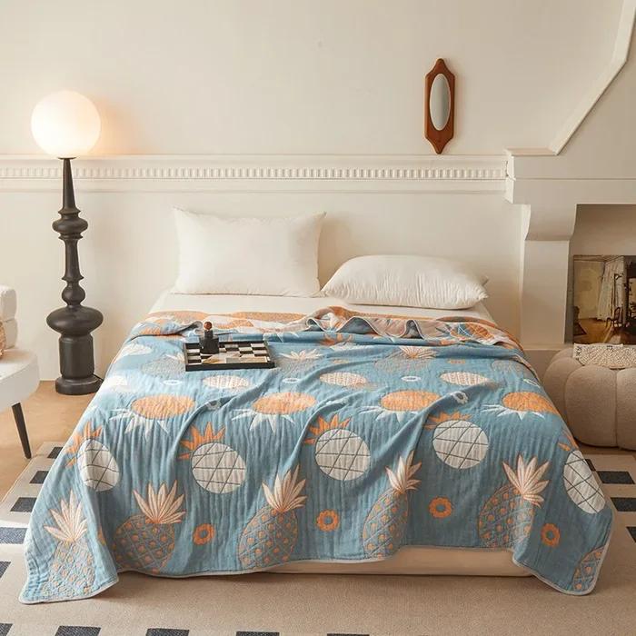 New Class a Cotton Is Not Easy to Shrink 6 Layers Gauze Blanket Towel Blanket Summer Blanket