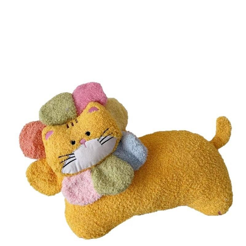 Cute Cat Embroidered Plush Cushion For Sofa Lounge Decor Girls Gift