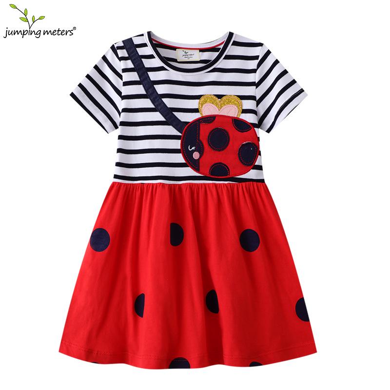 Spring/Summer Short Sleeve Cartoon Ladybug Dress for Kids