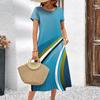Abiti con Stampa Digitale 3D Donna Estate Manica Corta Scollo O Casual Ampio Vestito