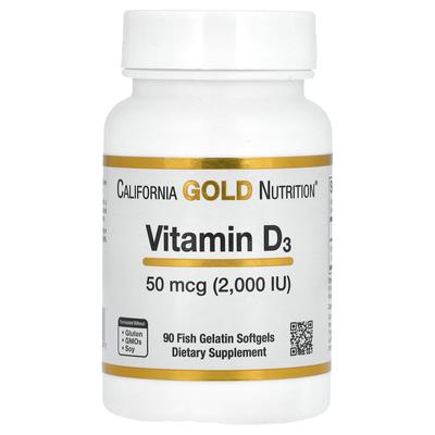 Vitamin D3, 50 Mcg (2,000 IU), 90 Fish Gelatin Softgels