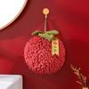 Red Festive New Year Gift Thickened Absorbent Hanging Hand Towel Ball for Kitchen Bathroom Household Use