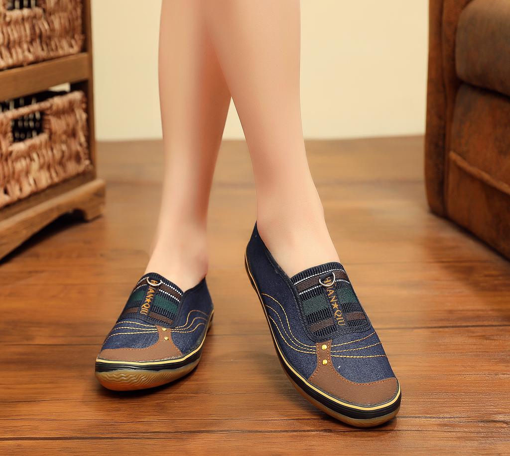 Rubber sole middle-aged and elderly casual shoes women's beef tendon sole canvas upper lightweight field outdoor labor shoes