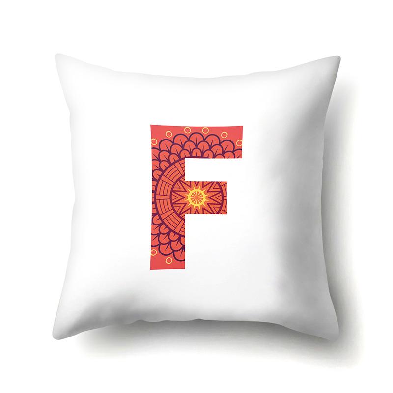 Polyester Pillowcase Home Geometric Striped Print Pillowcase 26 English Letter Cushion Cover