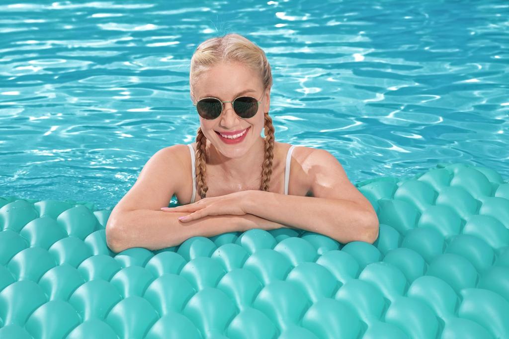 Bestway 155 x 77cm Floating Green Ocean for Pools Roll-Up Mat, Design, (44020)