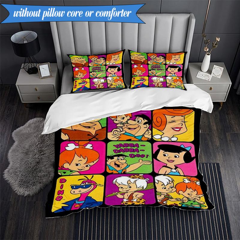 The Croods Players Adventure 3pcs K-pop music group Bedding set,Ideal for Bedroom, Dormitory,Including Duvet Cover And 2pcs Pillowcases,Fan gifts