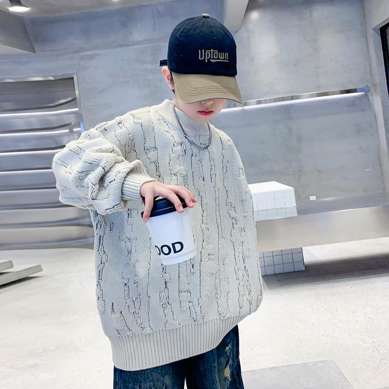 Boys Casual Red Sweater Fall/winter Children's Fleece Sweater