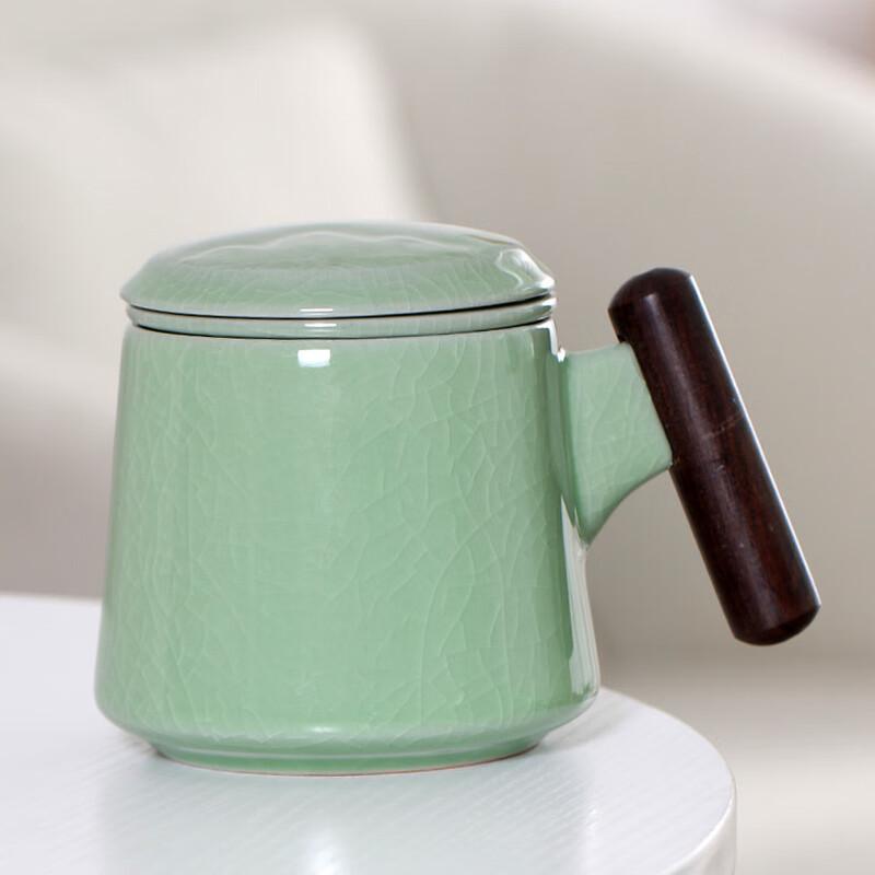 Керамическая офисная кружка TLAKEHO с разделением чая и воды