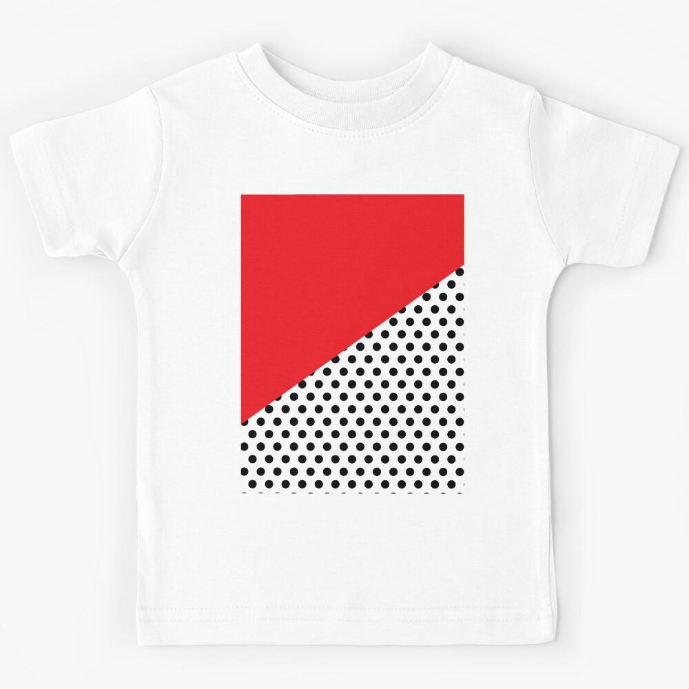 Triangle and Polka Dots | Mixed Patterns | Red and Black Kids T-Shirt 160