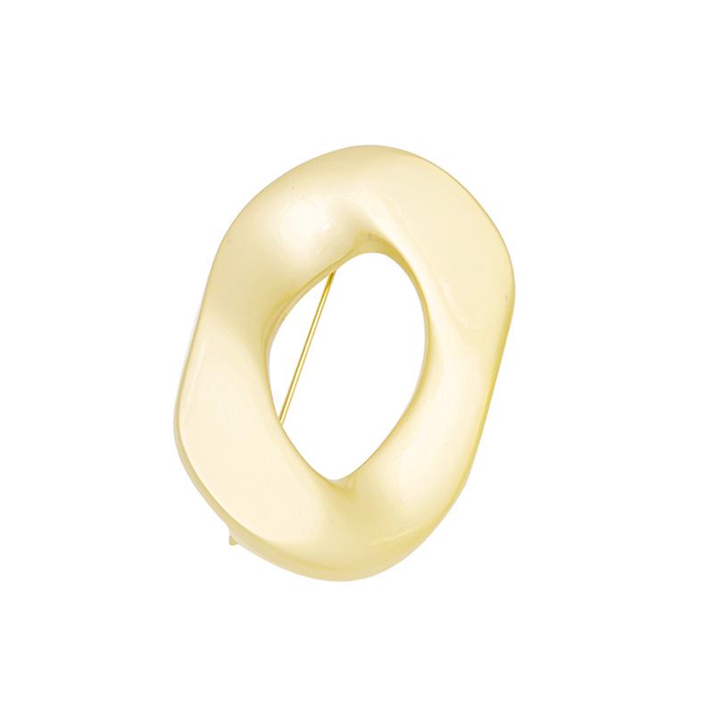 Geometric Glossy Round Brooch - Trendy European & American Fashion Suit Accessory