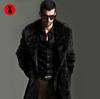 Herren Kunstpelzjacke Mode Verdicken Mantel Herbst und Winter Herren Kunstpelz Großes Revers Pelz Langer Herrenmantel Herrenbekleidung