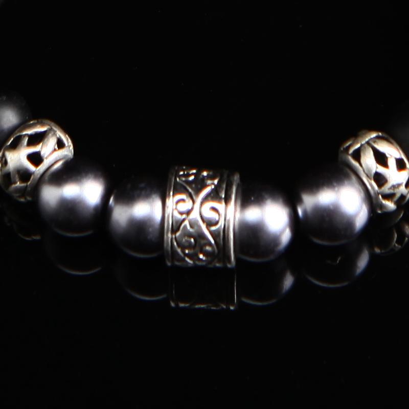 Eightvolume Ev Silver Ring Bead Bracelet (B&S)