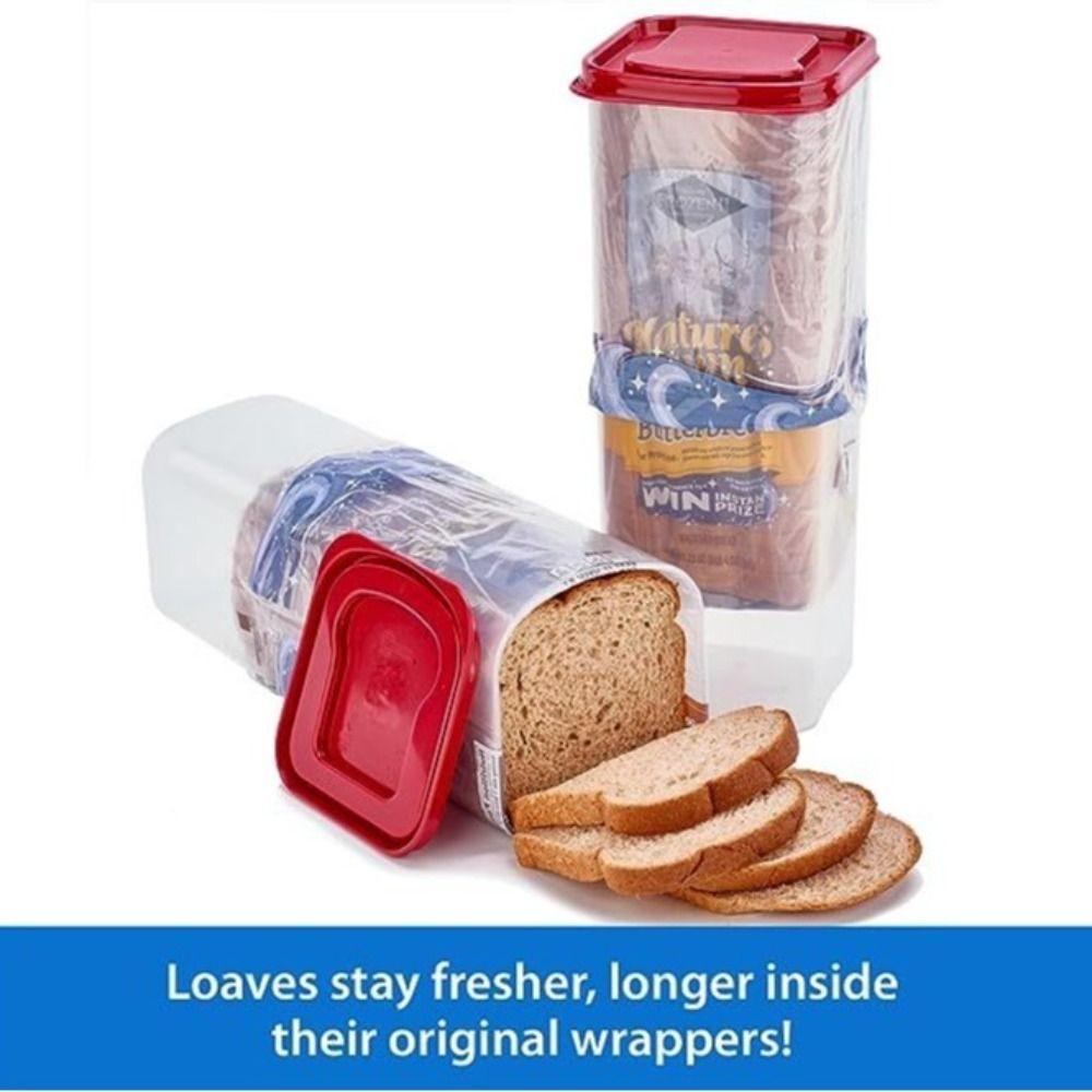 Plastic Transparent Bread Dispenser Airtight Lid Rectangular Toast Storage Box Leakproof Loaf Storage Saver Fresh Bread Storage красный