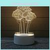 Cute 3d Rose Pig Diamond Ring Night Light Usb Power Acrylic Lamp For Birthday Gift