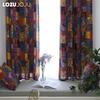 1PC LOZUJOJU Bohemian Retro Ethnic Style Cotton Linen Printed Semi Blackout Curtains for Small Window Kitchen Bedroom Living Room Balcony Home Decor