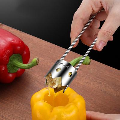 Pepper Corer Color Pepper Core Knife Stainless Steel Seed Removing Tool Portable Kitchen Utensil Fruit Vegetable Coring Tool