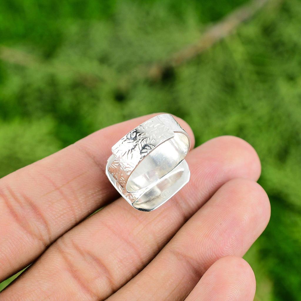 Crown Chakra Moonstone Gemstone Sterling Silver Statement Bezel New Ring Jewelry