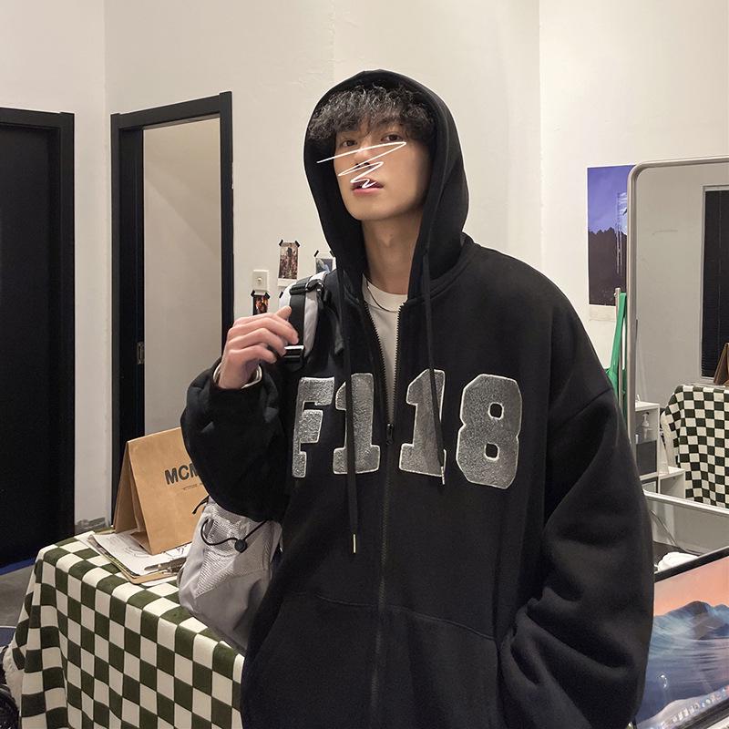 Oversized Men's Cardigan Hoodie - Spring & Autumn Trendy Design Jacket