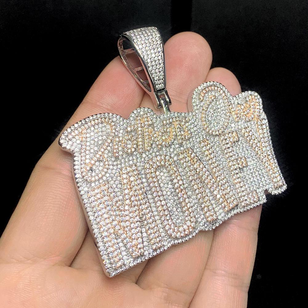 Hip-hop Zircon-Inlaid MONEY Letter Pendant Necklace - Trendy Men's Jewelry